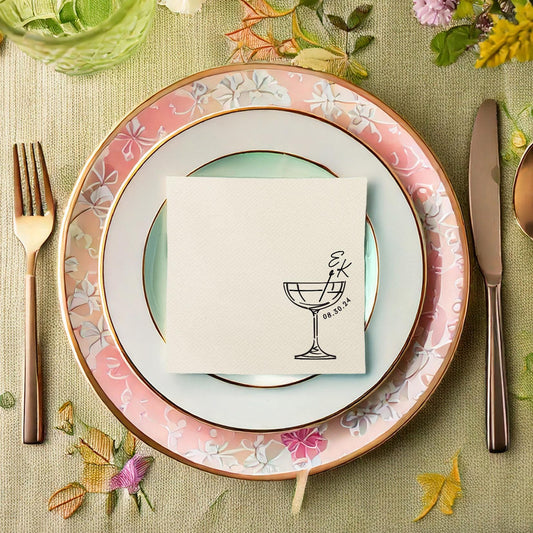 Coupe Glass Cocktail Napkin