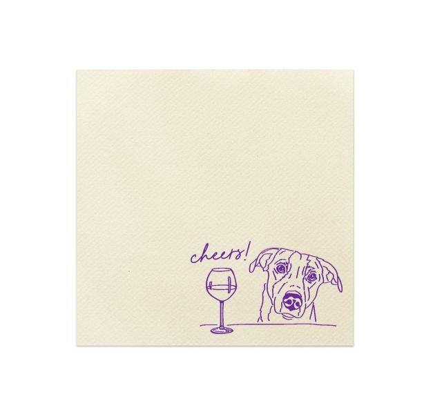 Custom Pet Wine Glass Cocktail Napkin