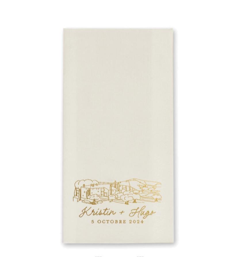 Venue Illustration Guest Towel Napkin