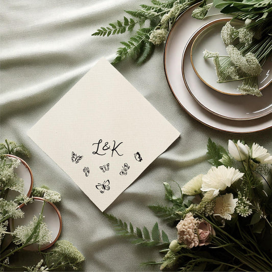 Butterfly Wedding Cocktail Napkin