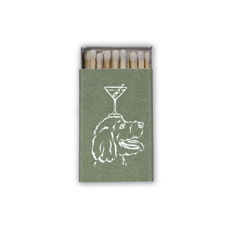 Dog with Cocktail Glass on Head Matchboxes