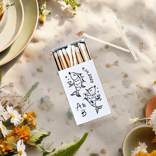 Party Fish Whimsical Sketch Matchboxes