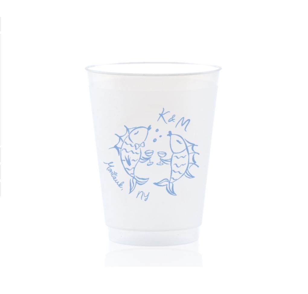 Party Fish Whimsical Sketch Frost Flex Plastic Cup