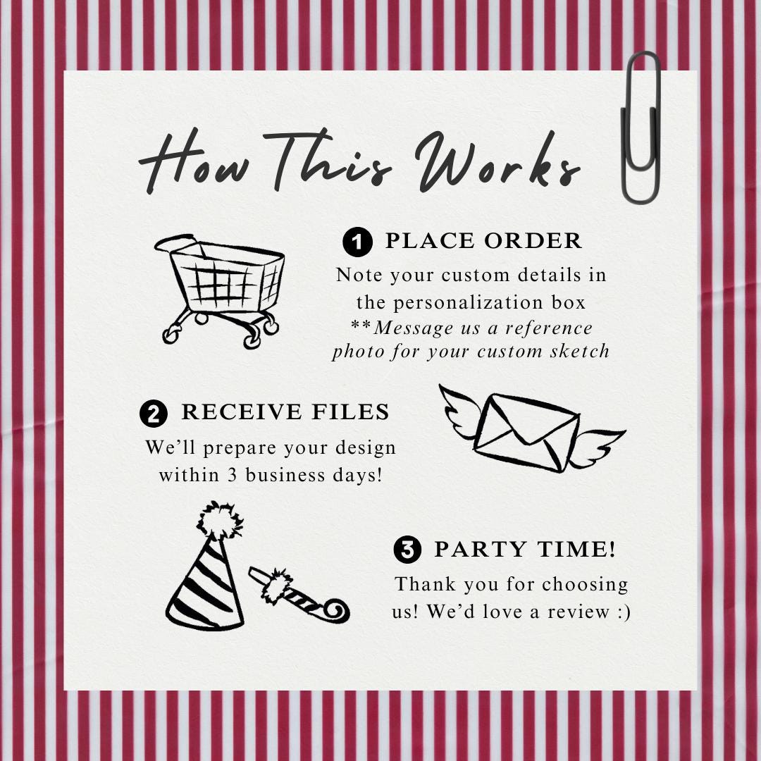 Fully Custom Venue Illustration Digital File, For Wedding Signage, Stationery and Party Wares,  Printable Artwork