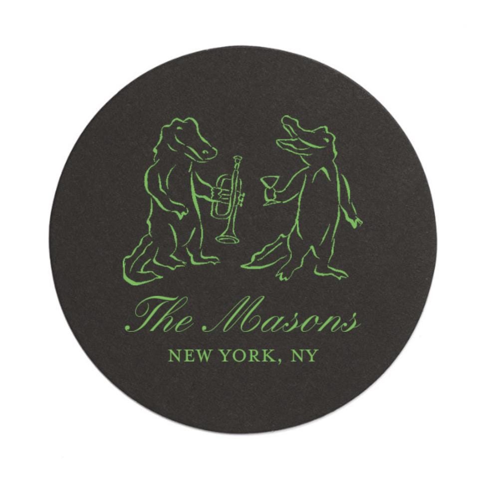Party Alligator Coaster: Gator Whimsical NOLA Wedding Favors