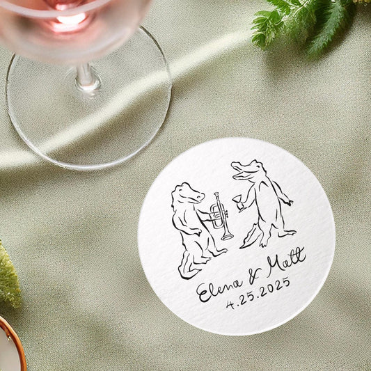 Party Alligator Coaster: Gator Whimsical NOLA Wedding Favors