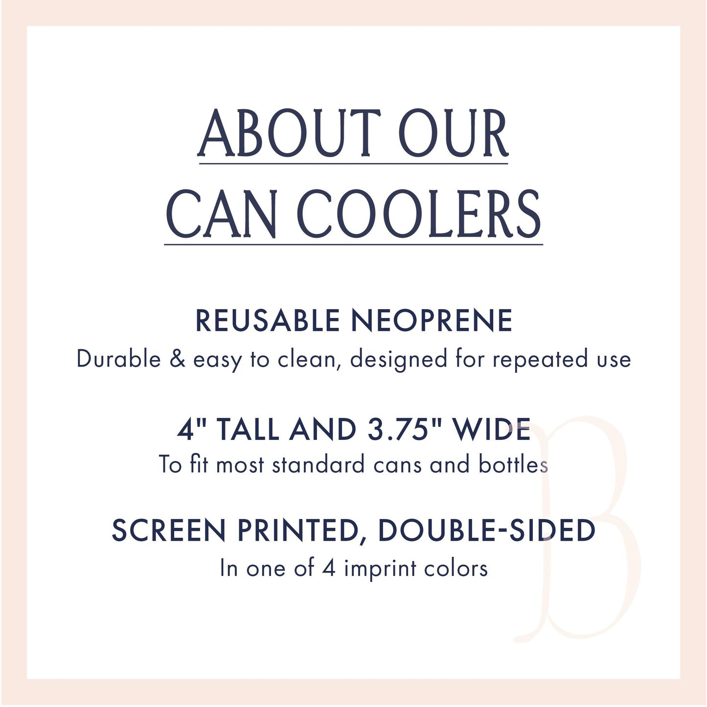 Whimsical Shield Crest Can Cooler: Wedding Favors and Reception Decor