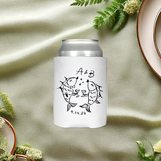 Kissing Fish Can Cooler: Coastal Wedding, Nautical Bachelorette