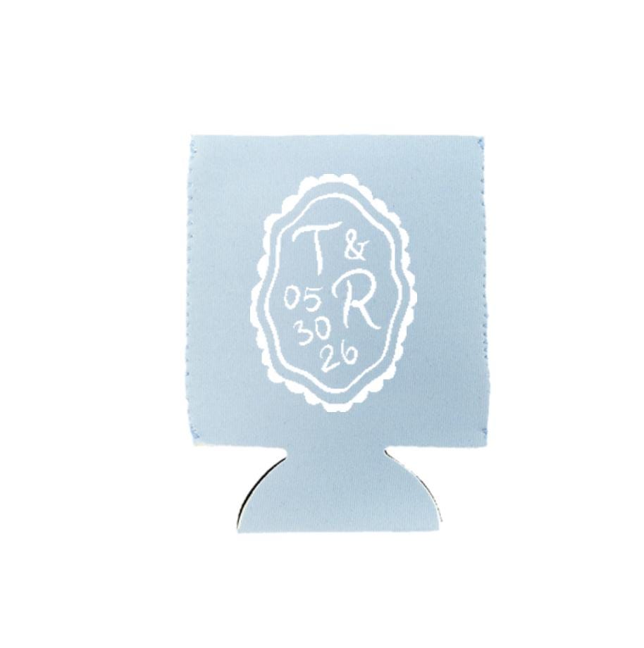 Whimsical Shield Crest Can Cooler: Wedding Favors and Reception Decor