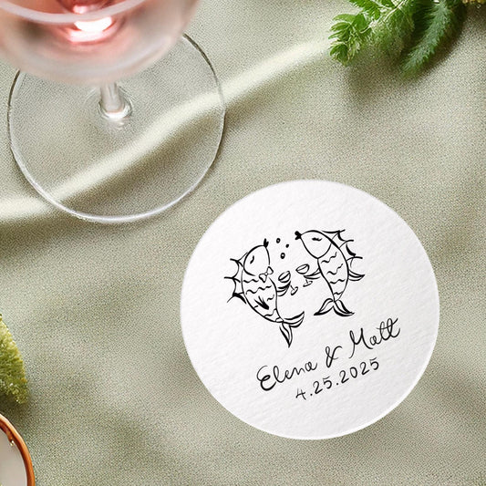 Party Fish Coaster: Whimsical Coastal Wedding Favors
