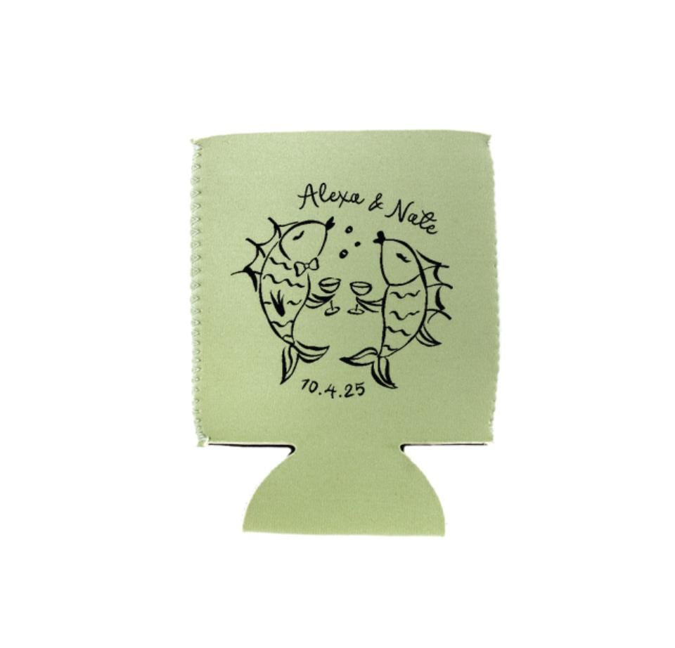 Kissing Fish Can Cooler: Coastal Wedding, Nautical Bachelorette