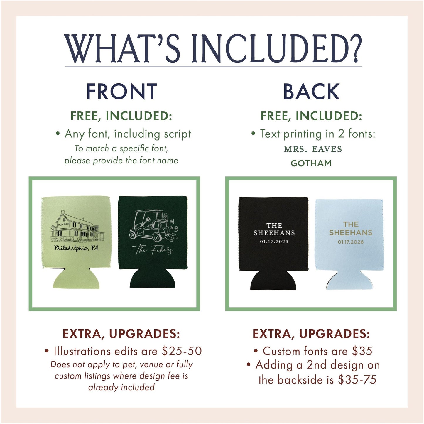 Whimsical Shield Crest Can Cooler: Wedding Favors and Reception Decor