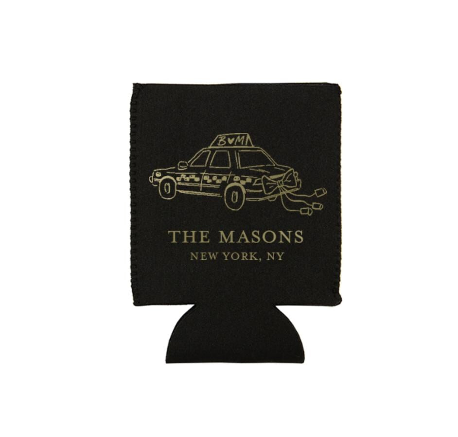 NYC Getaway Taxi Can Cooler: Wedding Reception Decor and Favor