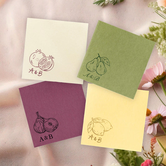 Custom Fruit Wedding Cocktail Napkins: Personalized Party Decor