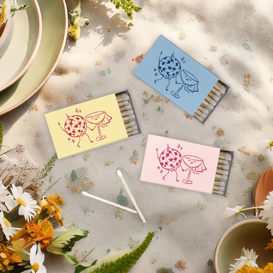 Bride Groom Disco Coupe Drawing: Wedding Matchbox Party Favors