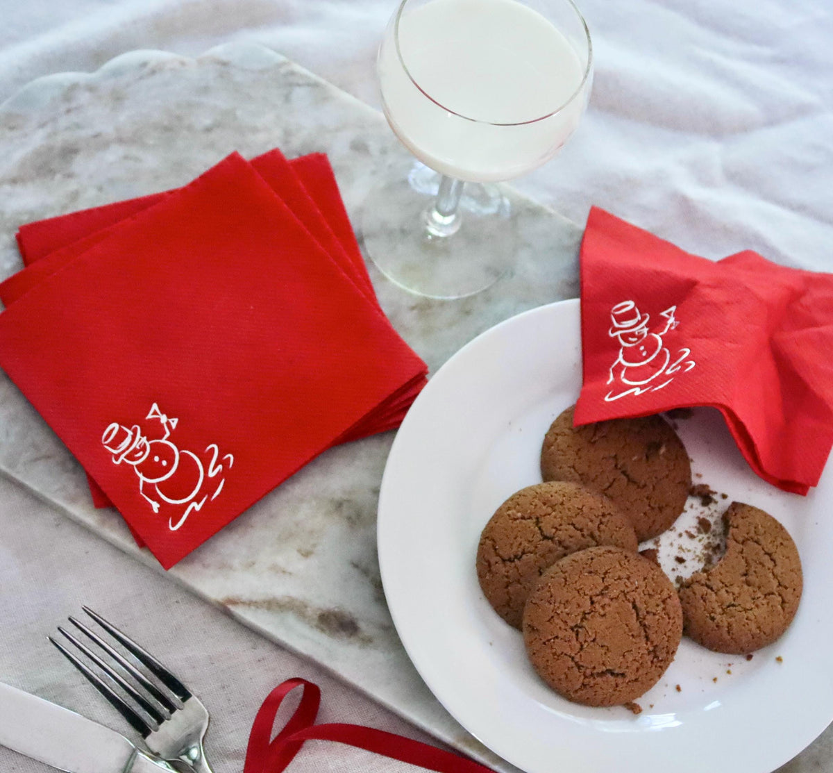 Tipsy Snowman Cocktail Napkin Set 30 Pieces