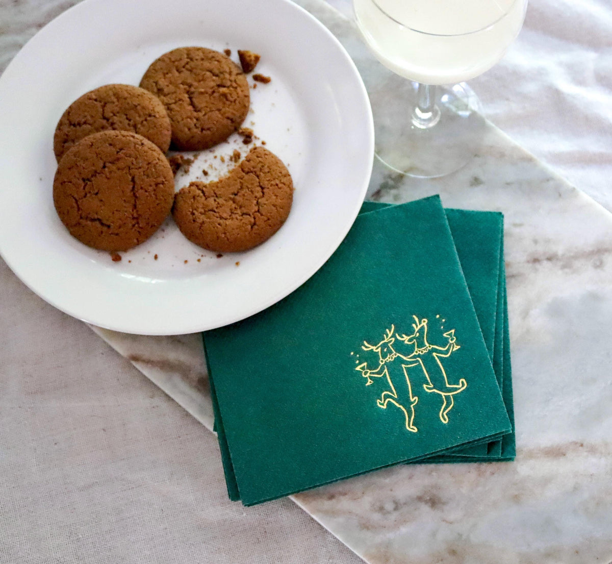 Dancing Reindeer Cocktail Napkin Set 30 Pieces