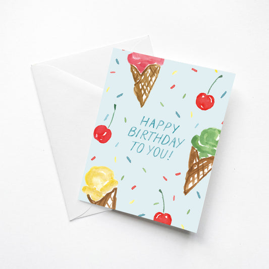 Ice Cream Happy Birthday Card