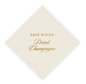 Save Water Drink Champagne Cocktail Napkin Set
