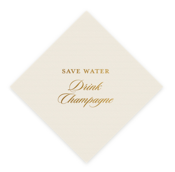 Save Water Drink Champagne Cocktail Napkin Set
